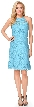 Halter Neck Floral Lace Short Bridesmaid Party Dress