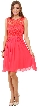 Floral Lace Top Short Bridesmaid Party Dress — in Coral
