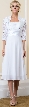 Lace Top Chiffon Skirt Formal MOB Dress with Bolero — in White