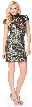 Lace Neckline Cap Sleeves Short Formal Party Dress