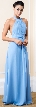 Halter Neck Long Formal Maxi Dress with Waist & Neck Tie
