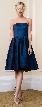 Strapless Solid Color Knee Length Bridesmaid Party Dress