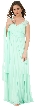 V-Neck Bejeweled Shoulders Ruched Formal Bridesmaid Dress — in Mint