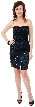 Strapless Short Prom Dress Fully Hand Beaded Sequins — in Black/Blue
