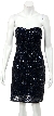 Strapless Short Prom Dress Fully Hand Beaded Sequins — in Navy