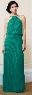 Pleated Halter Neck Blouson Top Long Formal Dress