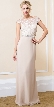 Floral Bodice Bejeweled Waist Long Formal Evening Dress