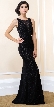 Shimmery Print Lace Detail Long Formal Evening Dress
