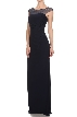 Cap Sleeve Mesh Top Formal Evening Dress with Rhinestones — in an alternative image