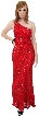 Single Shoulder Stripe Sequined Formal Evening Dress