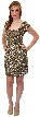 U-Neck Short Sleeves Sequined Prom Cocktail Dress — in Bronze
