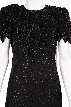 Sequin Beaded Leaf Print Cocktail Dress — in closeup