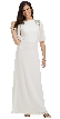 Short Sleeves Jewel Shoulders Long Formal Evening Dress