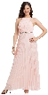 Sleeveless Bejeweled Waist Pleated Formal Evening Dress — in an alternative image