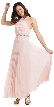 Sleeveless Bejeweled Waist Pleated Formal Evening Dress