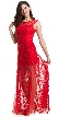 Short Sleeve A-Line Lace Formal Evening Gown 