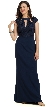 Lace Top Cutout Neckline Open Back Formal Evening Gown
