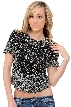 Short Sleeved Net Top with Silver Petal Sequins
