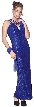 Crossed Strapped Full Length Formal Dress — in Royal color