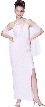 Crossed Strapped Full Length Formal Dress — in White color