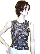 Sleeveless Net Top with Silver Petal Sequins 