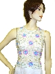Sleeveless Net Top with Silver Petal Sequins 