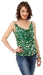 Spaghetti Straps Cowl Neck Pull Over Beaded Blouse