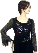 Long Sleeved Beaded Formal Blouse