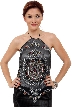 Halter Neck Sequin Beaded Top — in Gray/Silver