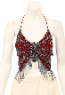Halter Butterfly-like Sequined Designed Top