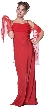 Valance Style Flared Long Formal Dress — in Red color
