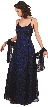 Floral Velvet and Lace Formal Dress — in Black/Royal color