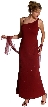 Single Shoulder and Thin Strap Beaded Dress