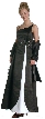 Rhinestones with White Insert A-Line Formal Dress — in Black/White color