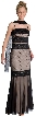 Belted Design Full Length Evening Dress