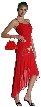 Asymmetric Trendy Formal Dress with Flowers