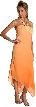 Beaded Halter-Neck Dress with Handkerchief Hemline