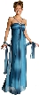 Ruched Ombre Grecian Style Formal Bridesmaid Dress — in Blue color