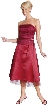 Strapless Princess Cut Two Piece Formal Party Dress — in Burgundy color