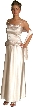 Full Length Satin Brooch Formal Dress
