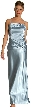 Full Length Spaghetti Strap Satin Evening Dress