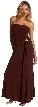 Strapless Shirred Long Evening Dress