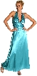Halter Neck Polysatin Long Formal Dress