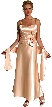 2 Piece Rouched Long Satin Formal Prom Dress