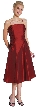 Spaghetti Straps Ruched Taffeta Short Party Dress — in Burgundy color