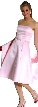 Strapless Satin Short Evening Dress — in Pink color