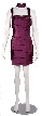 Horizontal Pleat Tiered Short Party Dress — in Plum