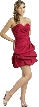 Ruche Bubble Party Dress — in Berry