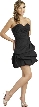 Ruche Bubble Party Dress — in Black