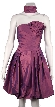 Strapless Pleated Bubble Short Party Dress — in Eggplant